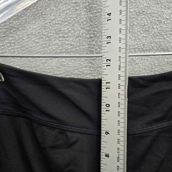 Nike Women Activewear‎ Shorts XL Black Swoosh Logo High Rise Mesh 2 in Inseam - Picture 5 of 9